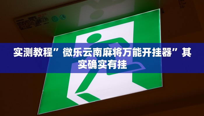 实测教程”微乐云南麻将万能开挂器”其实确实有挂