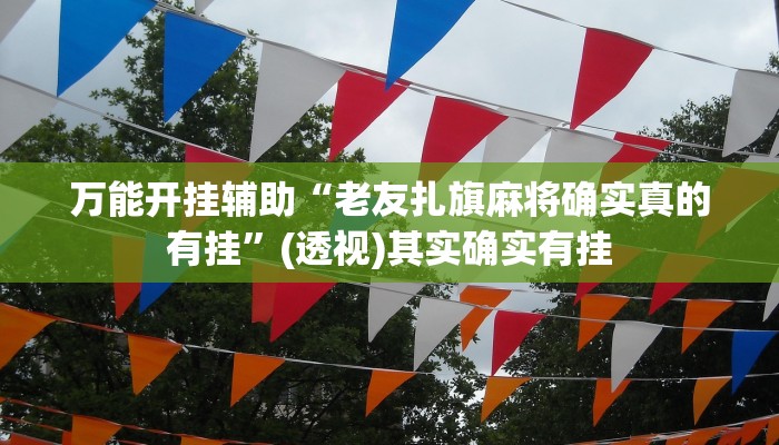 万能开挂辅助“老友扎旗麻将确实真的有挂”(透视)其实确实有挂
