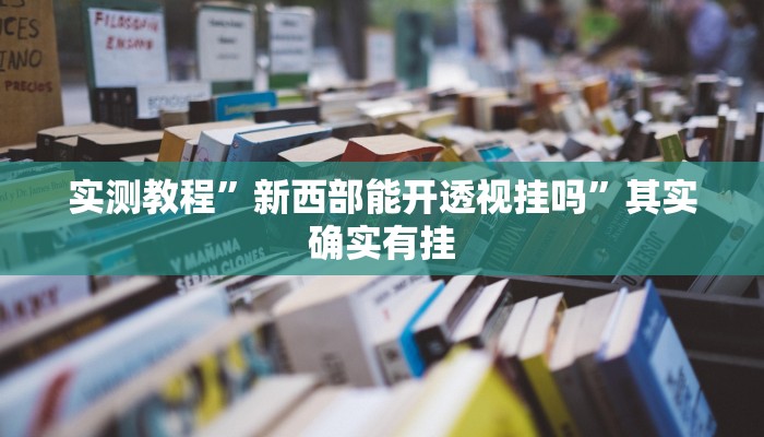 实测教程”新西部能开透视挂吗”其实确实有挂