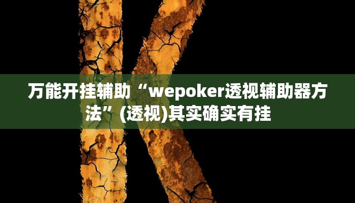 万能开挂辅助“wepoker透视辅助器方法”(透视)其实确实有挂 万能开挂辅助“wepoker透视辅助器方法”(透视)其实确实有挂