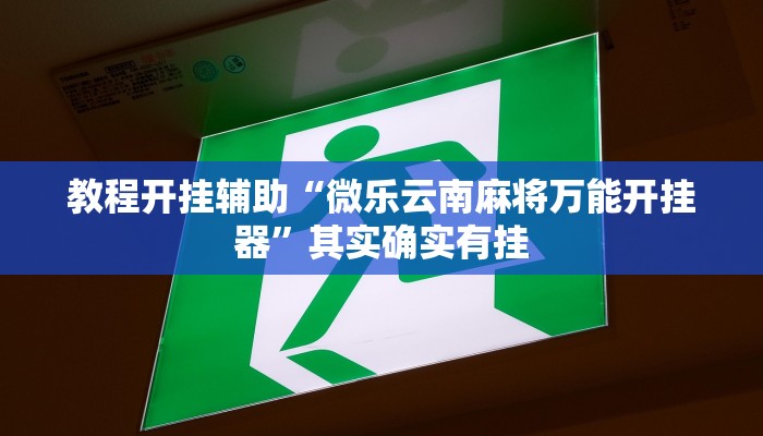 教程开挂辅助“微乐云南麻将万能开挂器”其实确实有挂