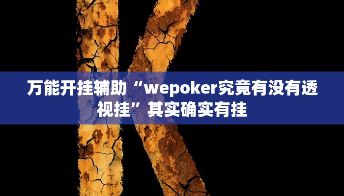 万能开挂辅助“wepoker究竟有没有透视挂”其实确实有挂
