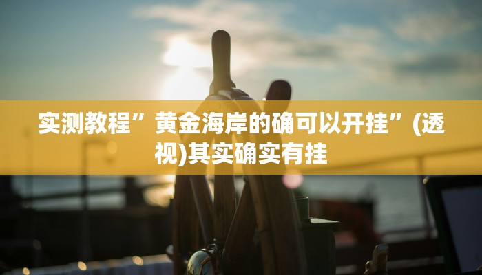 实测教程”黄金海岸的确可以开挂”(透视)其实确实有挂 实测教程”黄金海岸的确可以开挂”(透视)其实确实有挂
