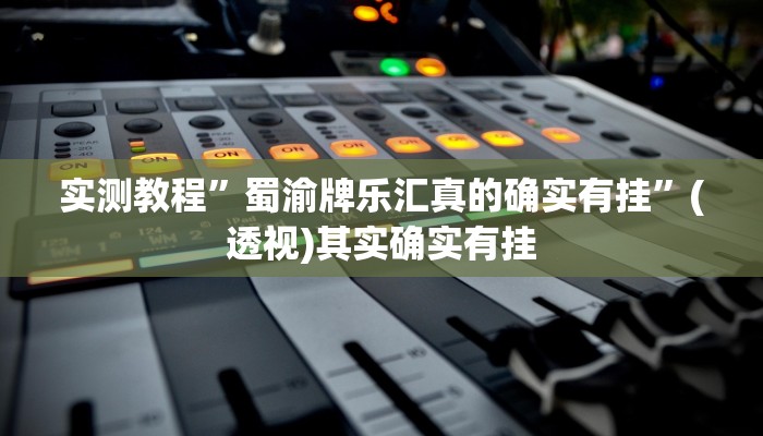 实测教程”蜀渝牌乐汇真的确实有挂”(透视)其实确实有挂