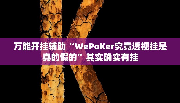 万能开挂辅助“WePoKer究竟透视挂是真的假的”其实确实有挂