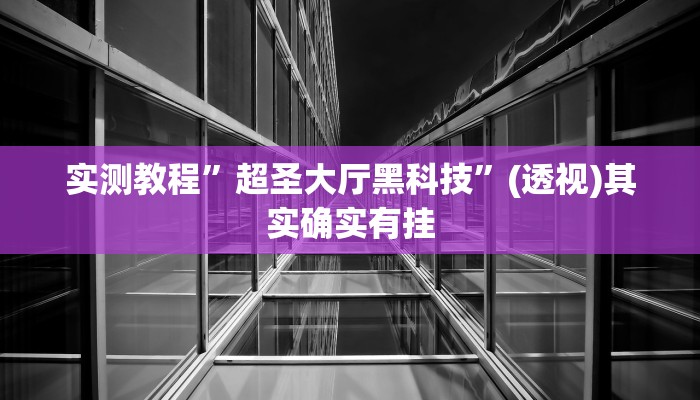 实测教程”超圣大厅黑科技”(透视)其实确实有挂 实测教程”超圣大厅黑科技”(透视)其实确实有挂