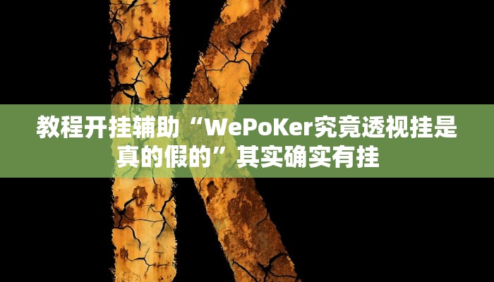 教程开挂辅助“WePoKer究竟透视挂是真的假的”其实确实有挂 教程开挂辅助“WePoKer究竟透视挂是真的假的”其实确实有挂