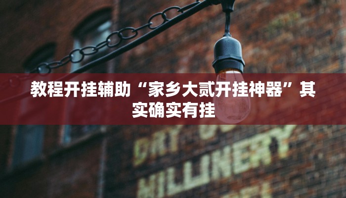 教程开挂辅助“家乡大贰开挂神器”其实确实有挂 教程开挂辅助“家乡大贰开挂神器”其实确实有挂