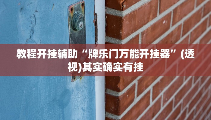 教程开挂辅助“牌乐门万能开挂器”(透视)其实确实有挂