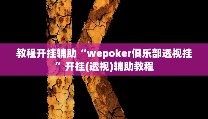 教程开挂辅助“wepoker俱乐部透视挂”开挂(透视)辅助教程