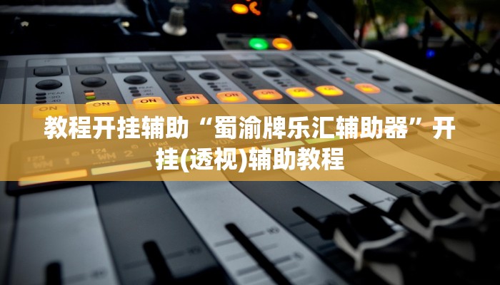 教程开挂辅助“蜀渝牌乐汇辅助器”开挂(透视)辅助教程