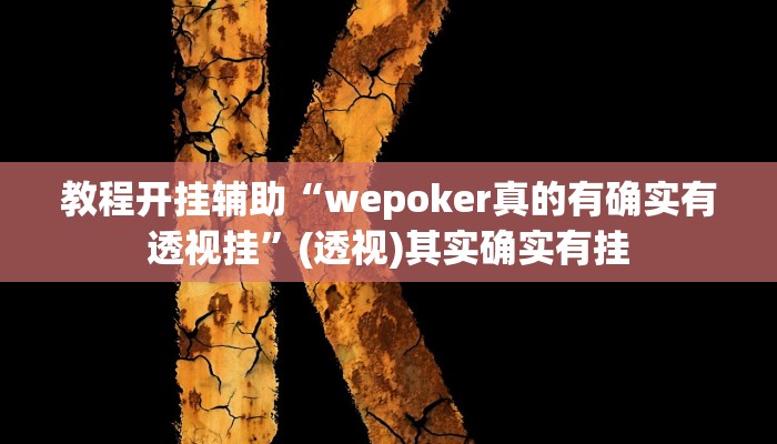 教程开挂辅助“wepoker真的有确实有透视挂”(透视)其实确实有挂