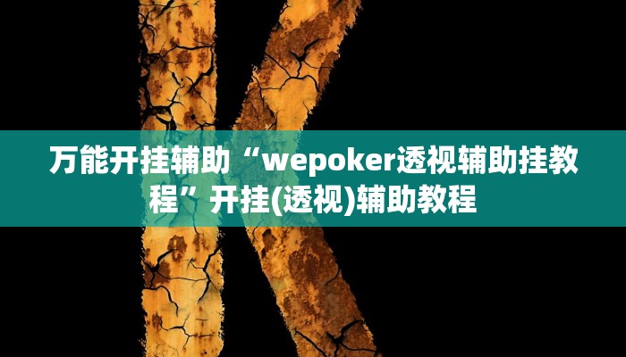 万能开挂辅助“wepoker透视辅助挂教程”开挂(透视)辅助教程