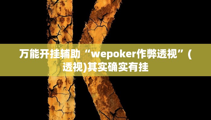 万能开挂辅助“wepoker作弊透视”(透视)其实确实有挂