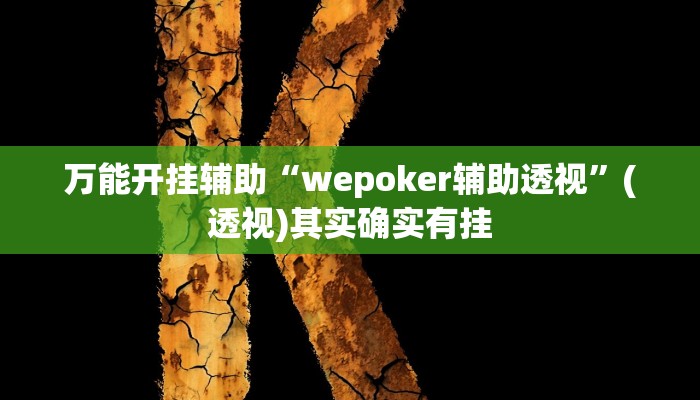 万能开挂辅助“wepoker辅助透视”(透视)其实确实有挂 万能开挂辅助“wepoker辅助透视”(透视)其实确实有挂