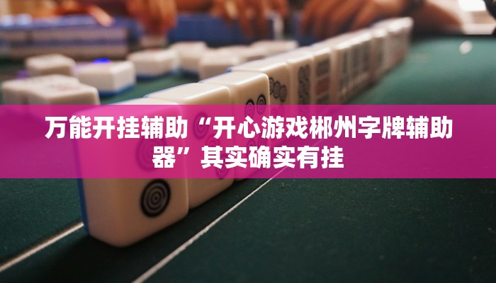 万能开挂辅助“开心游戏郴州字牌辅助器”其实确实有挂 万能开挂辅助“开心游戏郴州字牌辅助器”其实确实有挂