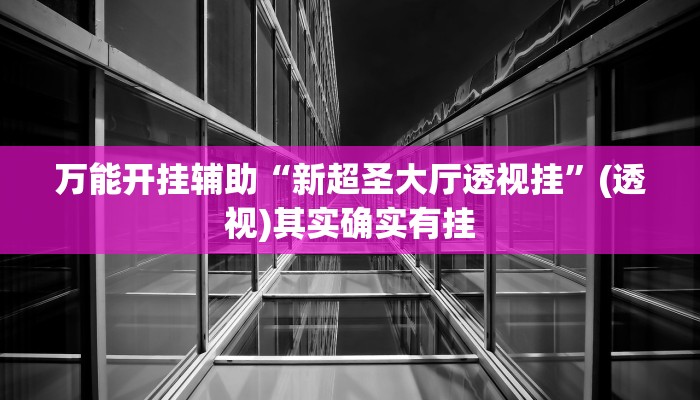 万能开挂辅助“新超圣大厅透视挂”(透视)其实确实有挂 万能开挂辅助“新超圣大厅透视挂”(透视)其实确实有挂