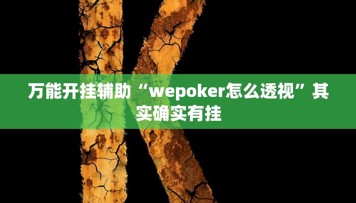 万能开挂辅助“wepoker怎么透视”其实确实有挂 万能开挂辅助“wepoker怎么透视”其实确实有挂