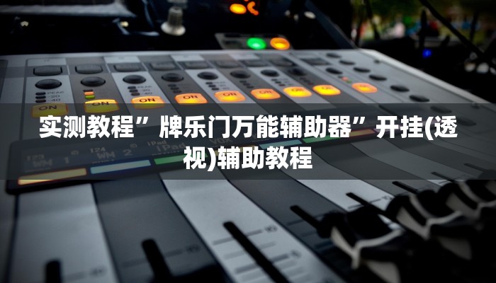 实测教程”牌乐门万能辅助器”开挂(透视)辅助教程