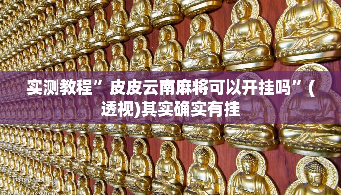 实测教程”皮皮云南麻将可以开挂吗”(透视)其实确实有挂