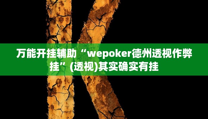 万能开挂辅助“wepoker德州透视作弊挂”(透视)其实确实有挂 万能开挂辅助“wepoker德州透视作弊挂”(透视)其实确实有挂