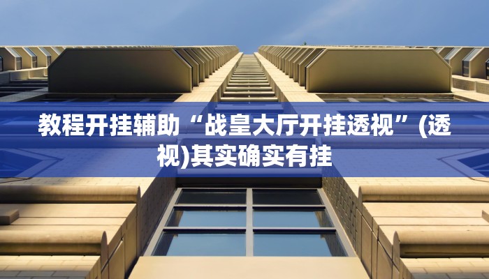 教程开挂辅助“战皇大厅开挂透视”(透视)其实确实有挂 教程开挂辅助“战皇大厅开挂透视”(透视)其实确实有挂