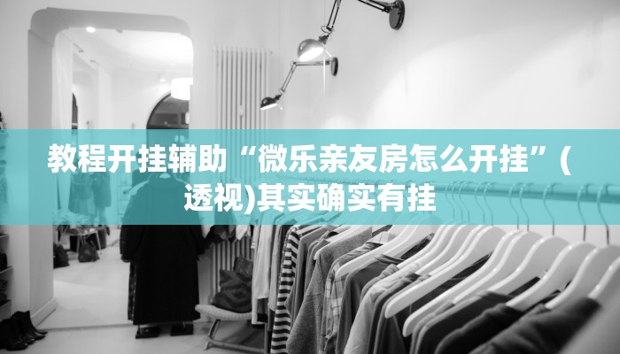 教程开挂辅助“微乐亲友房怎么开挂”(透视)其实确实有挂