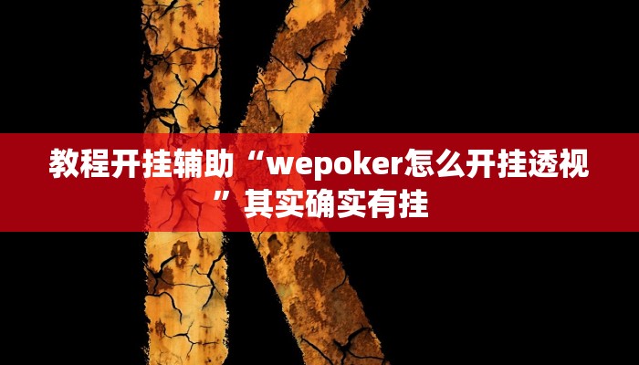 教程开挂辅助“wepoker怎么开挂透视”其实确实有挂