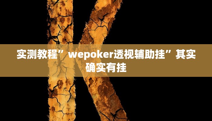 实测教程”wepoker透视辅助挂”其实确实有挂 实测教程”wepoker透视辅助挂”其实确实有挂