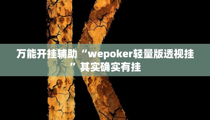 万能开挂辅助“wepoker轻量版透视挂”其实确实有挂 万能开挂辅助“wepoker轻量版透视挂”其实确实有挂