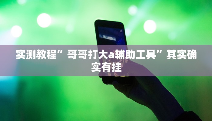 实测教程”哥哥打大a辅助工具”其实确实有挂