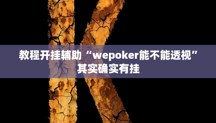 教程开挂辅助“wepoker能不能透视”其实确实有挂