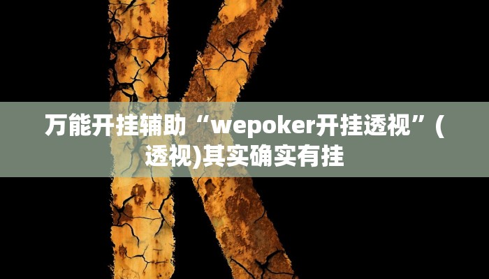 万能开挂辅助“wepoker开挂透视”(透视)其实确实有挂