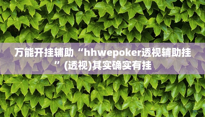万能开挂辅助“hhwepoker透视辅助挂”(透视)其实确实有挂 万能开挂辅助“hhwepoker透视辅助挂”(透视)其实确实有挂