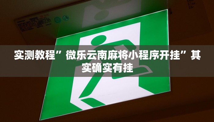 实测教程”微乐云南麻将小程序开挂”其实确实有挂