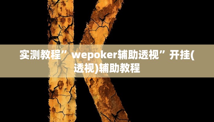 实测教程”wepoker辅助透视”开挂(透视)辅助教程