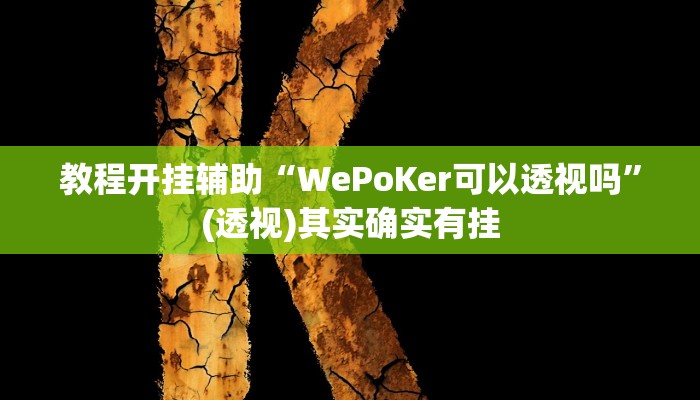 教程开挂辅助“WePoKer可以透视吗”(透视)其实确实有挂 教程开挂辅助“WePoKer可以透视吗”(透视)其实确实有挂