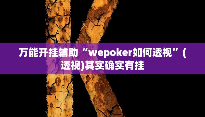 万能开挂辅助“wepoker如何透视”(透视)其实确实有挂