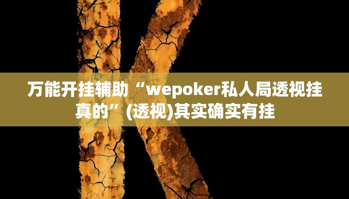 万能开挂辅助“wepoker私人局透视挂真的”(透视)其实确实有挂