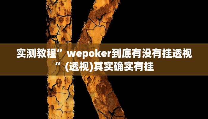 实测教程”wepoker到底有没有挂透视”(透视)其实确实有挂 实测教程”wepoker到底有没有挂透视”(透视)其实确实有挂