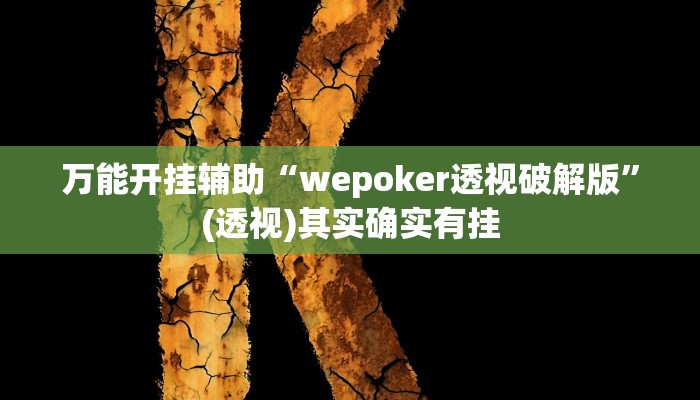 万能开挂辅助“wepoker透视破解版”(透视)其实确实有挂 万能开挂辅助“wepoker透视破解版”(透视)其实确实有挂