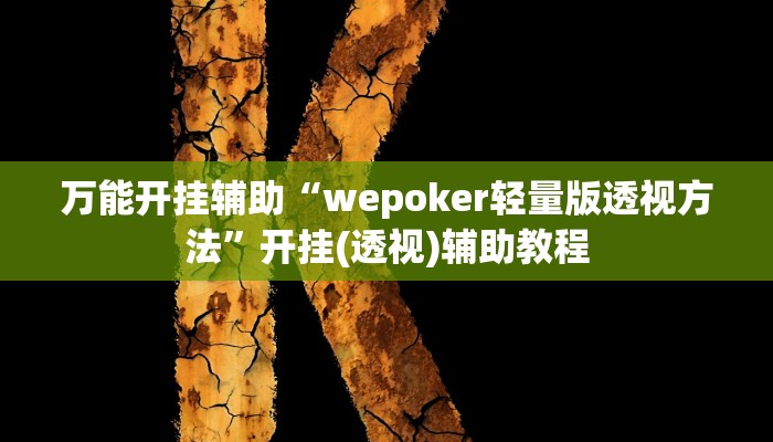 万能开挂辅助“wepoker轻量版透视方法”开挂(透视)辅助教程