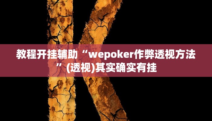 教程开挂辅助“wepoker作弊透视方法”(透视)其实确实有挂